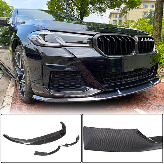 Front Bumper Lip V1 for M-Sport 2021-2024, Carbon for BMW 5 Series G30/31 2017-2023 - image 1