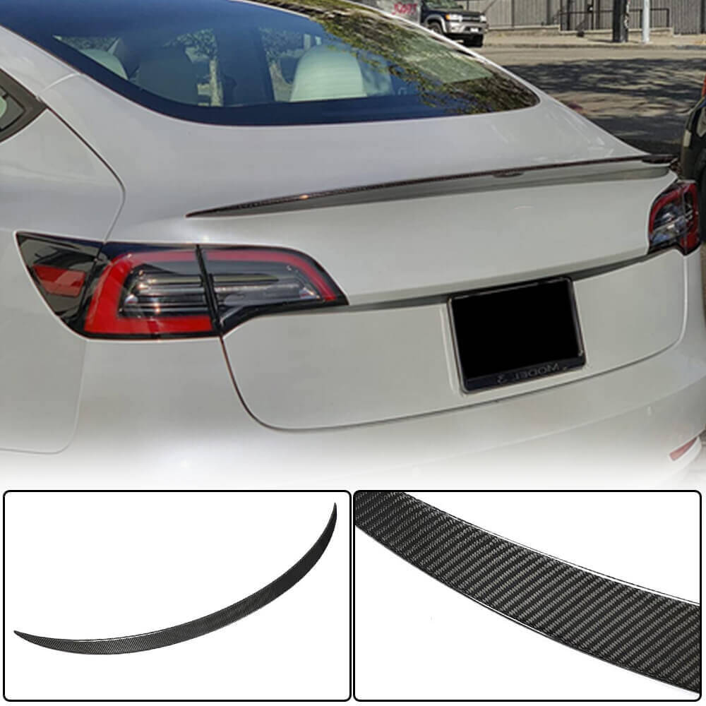 V8 Rear Spoiler (2017-2023, Carbon) for Tesla Model 3 2017- - image 1