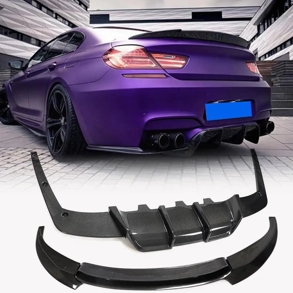 Rear Bumper Diffuser Carbon Fiber V4 (for M6) for BMW 6 F12/F13/F06 2011-2015 - image 1