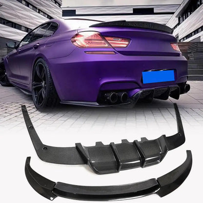 Rear Bumper Diffuser Carbon Fiber V4 (for M6) for BMW 6 F12/F13/F06 2011-2015 - image 1