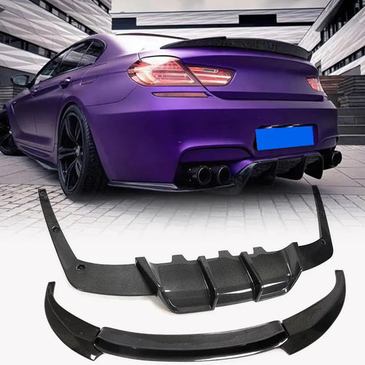 Rear Bumper Diffuser Carbon Fiber V4 (for M6) for BMW 6 F12/F13/F06 2011-2015 - image 1