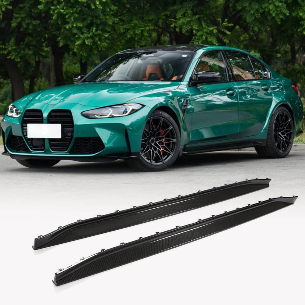 Side Skirt Extensions V1 (for G80, Carbon) for BMW 3 Series G20/G21 2018- - image 1