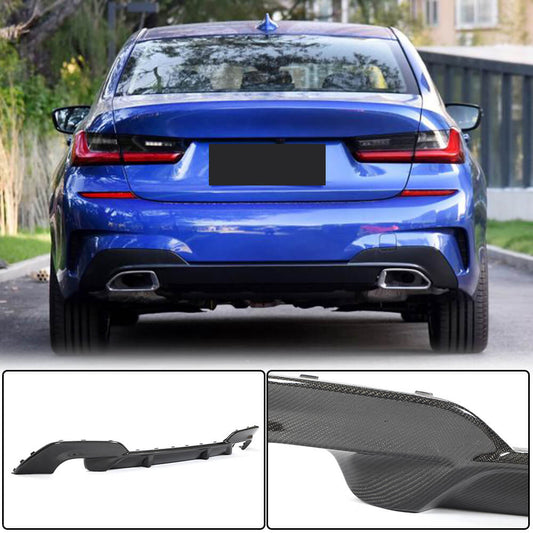 Rear Bumper Diffuser Carbon Fiber V5 (2019-2021, M-Sport) for BMW 3 series G20/21 2018- - image 1