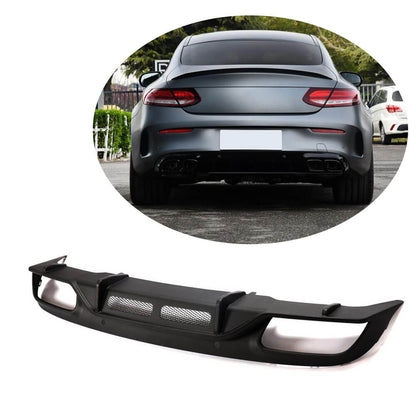 Rear bumper diffuser (for coupe/cabriolet C63 AMG 2019-2021, Carbon) for Mercedes C-class W205 2014-2021 - image 1