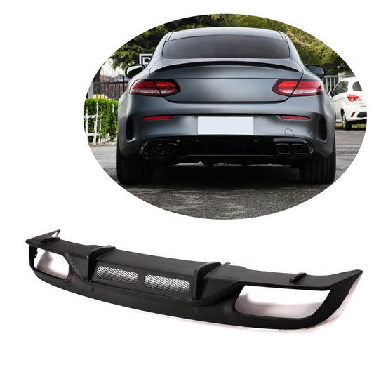 Rear bumper diffuser (for coupe/cabriolet C63 AMG 2019-2021, Carbon) for Mercedes C-class W205 2014-2021 - image 1