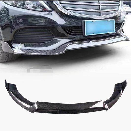 Front Bumper Lip V1 (for SD Base 2019-2021, Carbon) for Mercedes C-сlass W205 2014-2021 - image 1