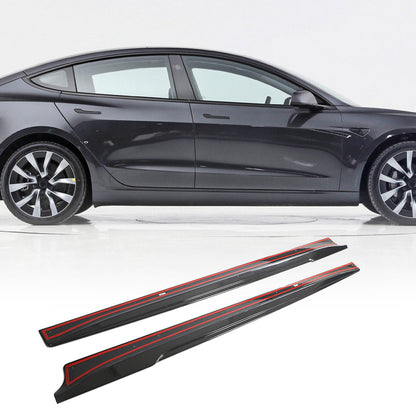 Side Skirts Dry Carbon Fiber V1 (2023-2025) for Tesla Model 3 - image 1