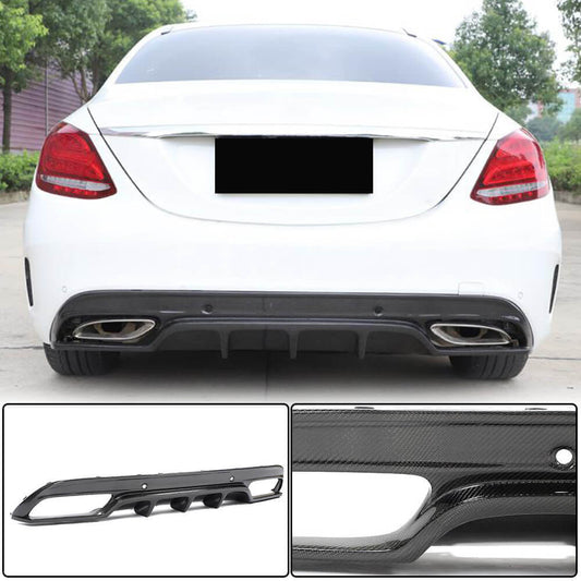 Rear bumper diffuser (for SD C43/C63 AMG 2015-2019, Carbon) for Mercedes C-class W205 2014-2021 - image 1