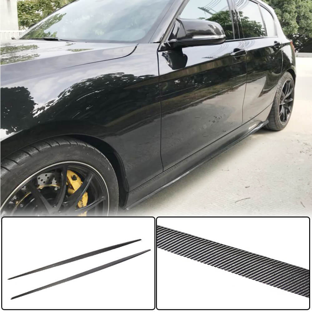Side Skirt Extensions (for M-Sport 2015-2019, Carbon) for BMW 1 Series F20/F21 2011-2019 - image 1