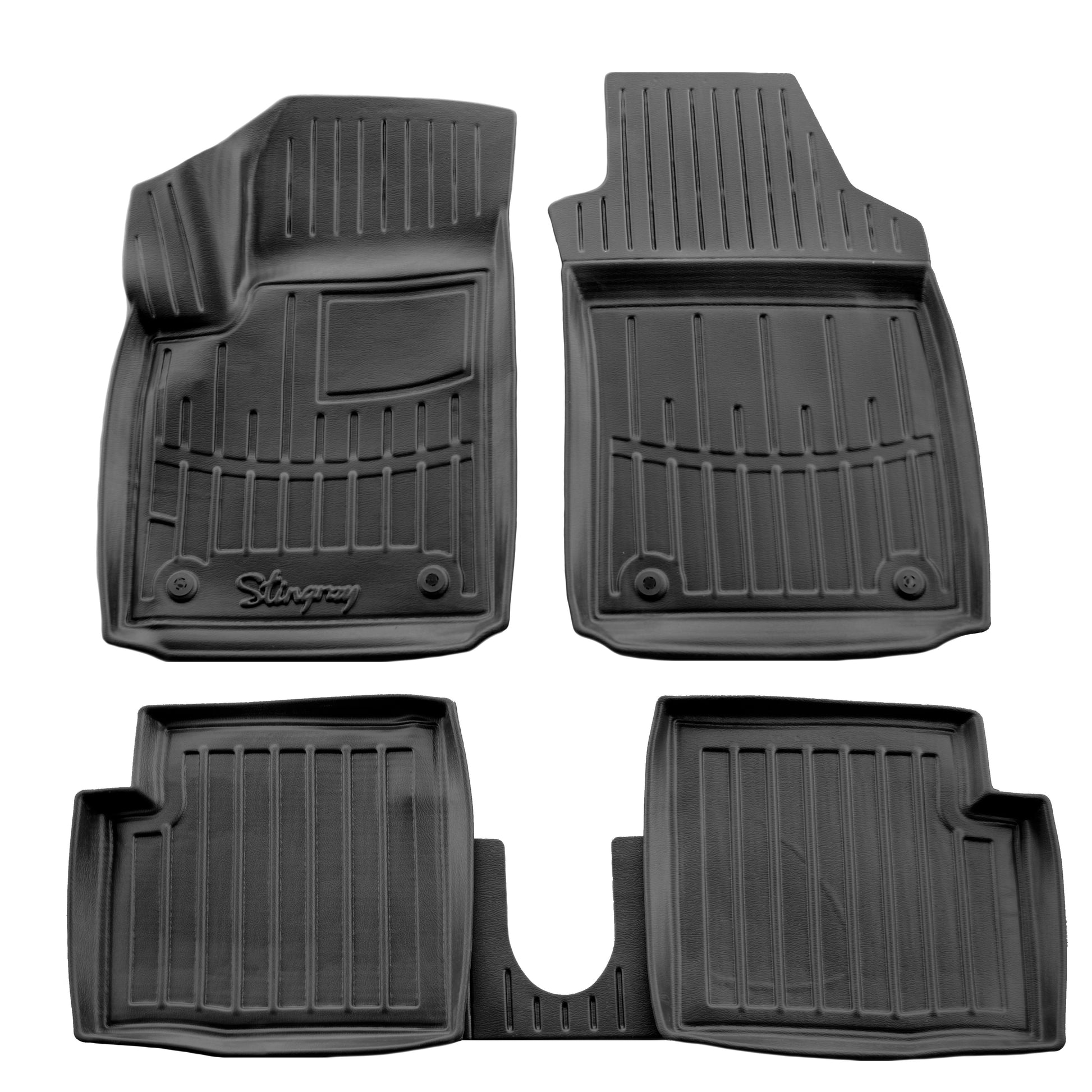 Rubber Floor Mats Stingray 3D (For Fiat 500, Europe, 5 pcs) for Fiat 500/500L 2013-2022 - image 1