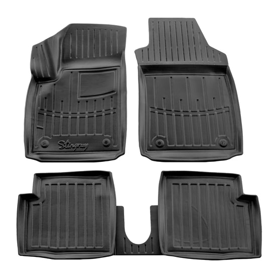 Rubber Floor Mats Stingray 3D (For Fiat 500, Europe, 5 pcs) for Fiat 500/500L 2013-2022 - image 1