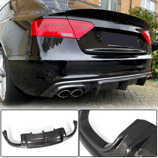 Rear bumper diffuser V3 (for S-Line 2012-2015, Carbon) for Audi A5 2007-2015 - image 1