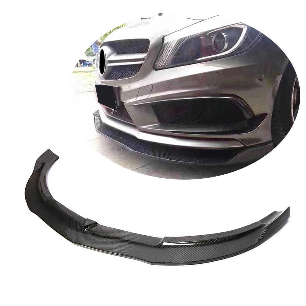 Front Bumper Lip V1 for AMG-Line / A45 AMG HB 2013-2015, Carbon for Mercedes A-сlass W176 2012-2018 - image 1