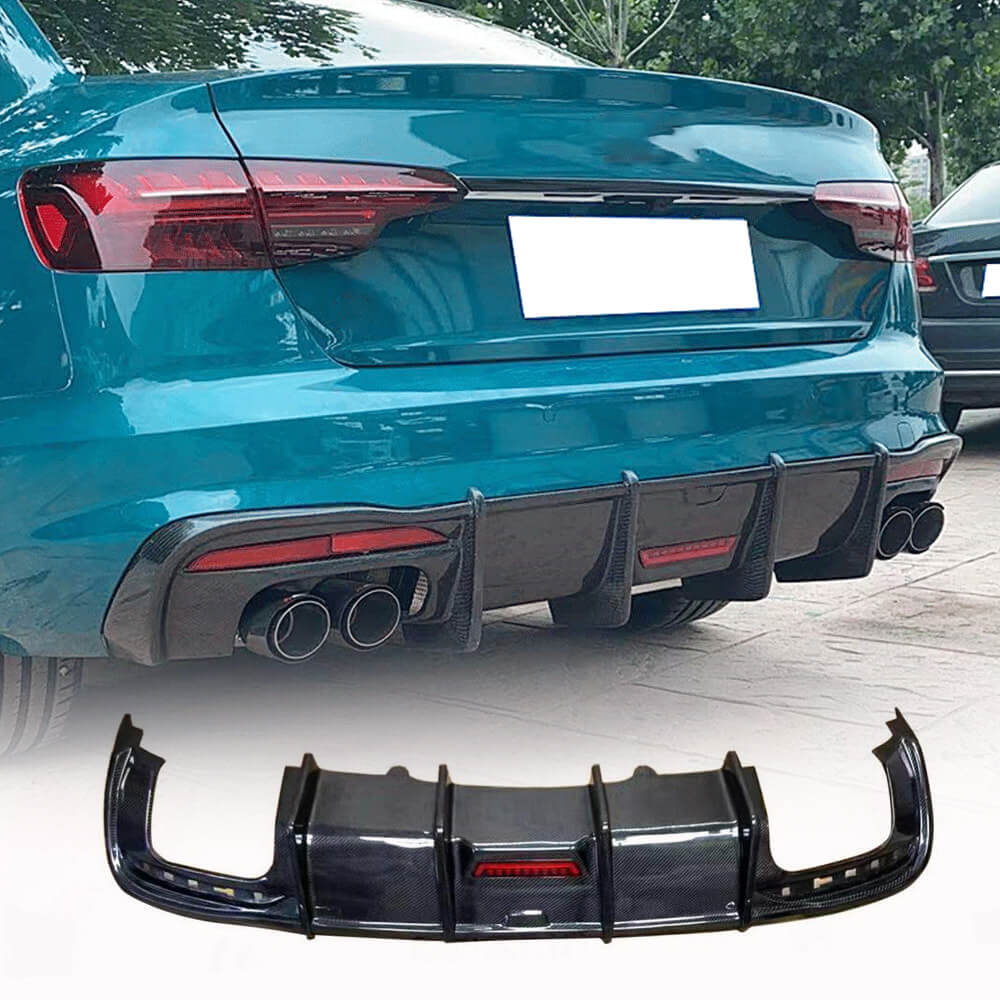 Rear Bumper Diffuser V3 (for S-Line, Carbon) for Audi A4 B10 2024- - image 1