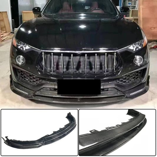 Front Bumper Lip Spoiler V2 (for Base/S, Carbon) for Maserati Levante 2016- - image 1