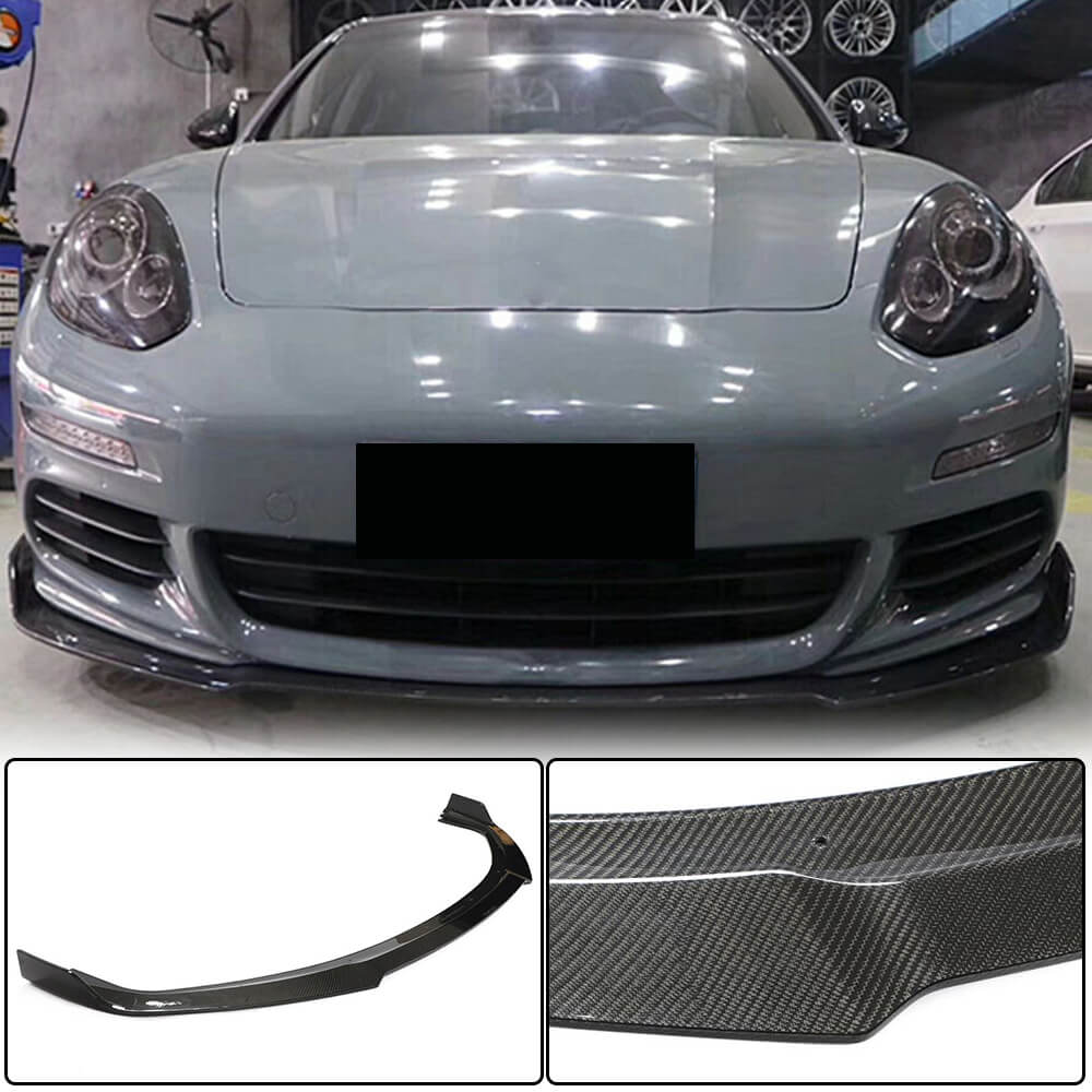 Front Bumper Lip Spoiler (for Base 2013-2016, Carbon) for Porsche Panamera 2009-2016 - image 1