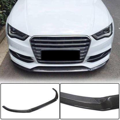 Front bumper lip Lip V1 (for S-Line Sedan 2012-2016, Carbon) for Audi A3 2012-2020 - image 1