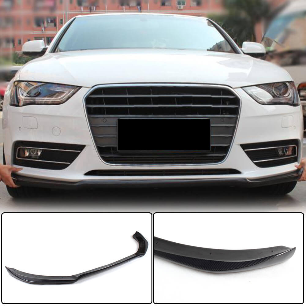 Front Bumper Lip Spoiler (for Base 2011-2015, Carbon) for Audi A4 B8 2007-2015 - image 1