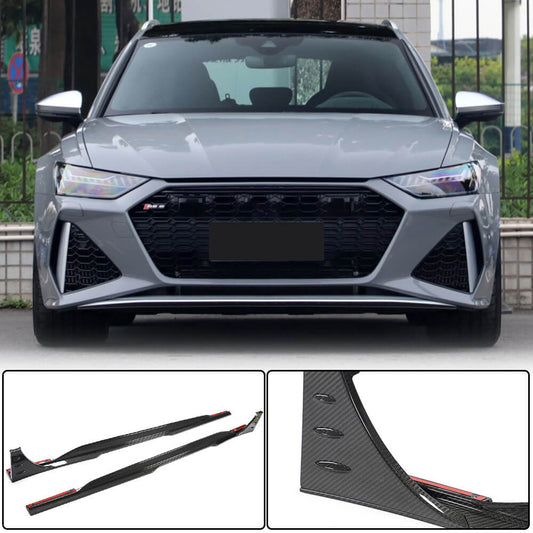 Side Skirts Dry Carbon Fiber for Audi A6 C8 2018- - image 1