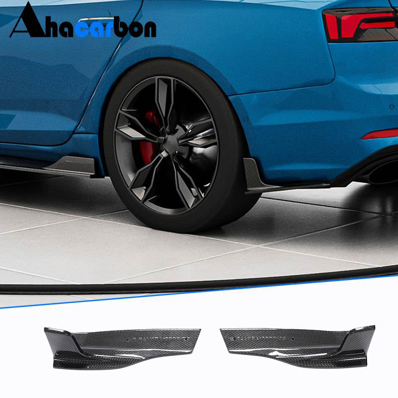 Rear Bumper Extensions Flap (for S-Line 2016-2020, Carbon) for Audi A5 2016-2025 - image 1