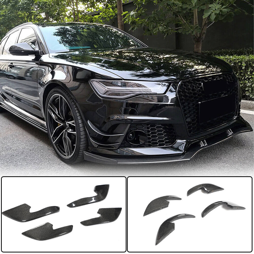 Front bumper covers (for RS6, 4 pcs, Carbon) for Audi A6 C7 2011-2017 - image 1