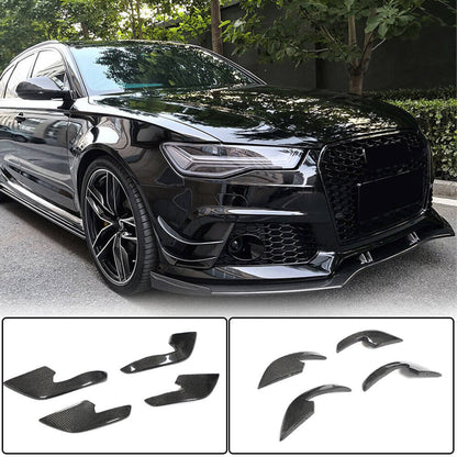 Front bumper covers (for RS6, 4 pcs, Carbon) for Audi A6 C7 2011-2017 - image 1