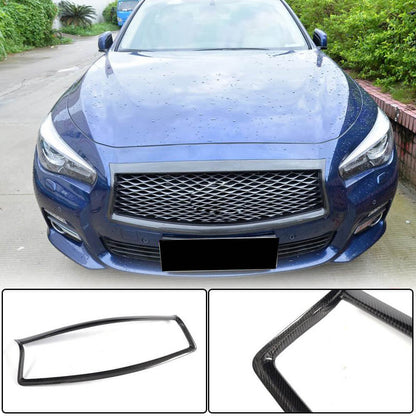 Radiator grille outline (for Q50 Base/Sport 2014-2017, Carbon) for Infiniti Q50/Q60 2013-2024 - image 1