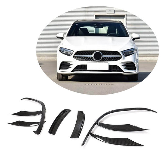Covers on the front bumper (for AMG-Line SD 2018-2021, Carbon) for Mercedes A-class W177 2018↗ - image 1