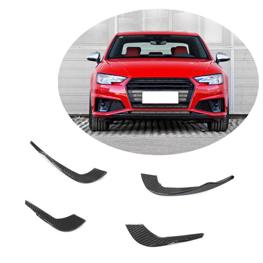 Front bumper extensions V3 (for S-Line SD 2015-2019, Carbon) for Audi A4 B9 2015-2024 - image 1