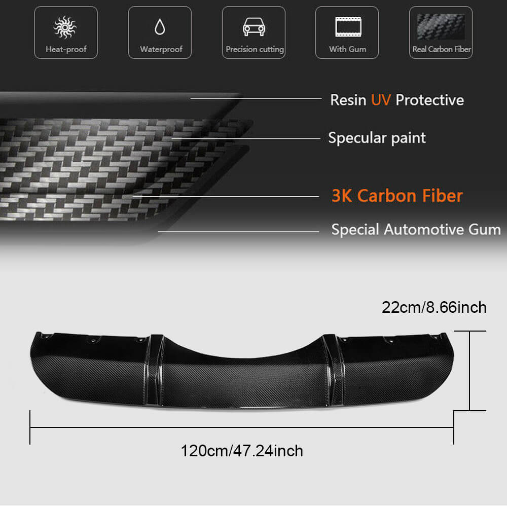 Rear Bumper Diffuser V2 (for M-Sport, Carbon) for BMW X5 F15 2013-2018 - image 1