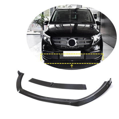 Front Bumper Lip Overlay (2020+, Dry Carbon) for Mercedes Vito/V-class W447 2014- - image 1