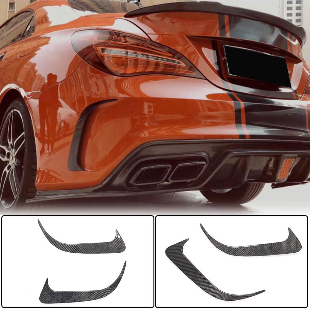 Rear Bumper Covers V1 (for AMG-Line / CLA45 AMG SD, Carbon) for Mercedes CLA C117 2013-2019 - image 1