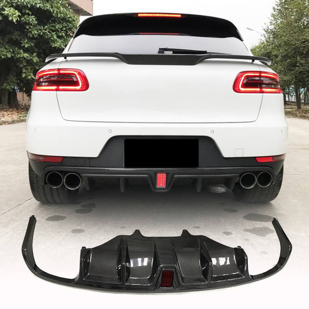 Rear bumper diffuser V2 (2014-2021, Carbon) for Porsche Macan 2014-2024 - image 1