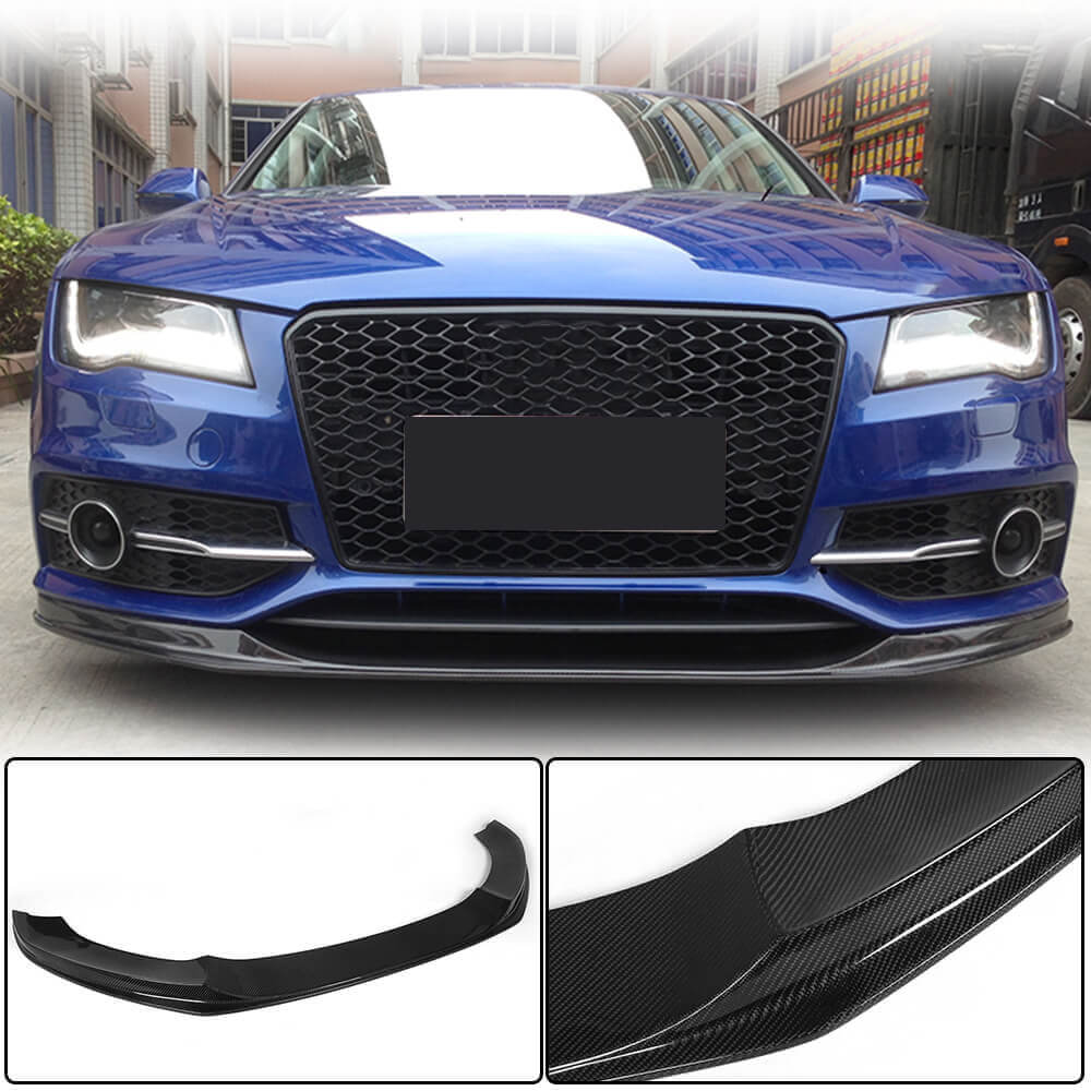 Front bumper lip V2 (for S-Line 2010-2014, Carbon) for Audi A7 2010-2018 - image 1