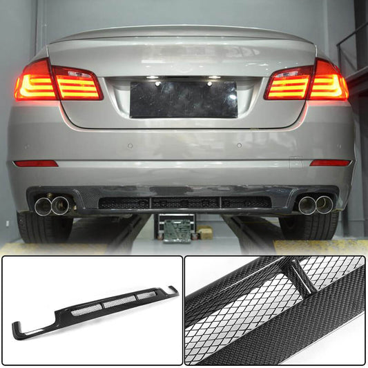 Rear Bumper Diffuser for F10 Base 2010-2013, Carbon for BMW 5 Series F-10/11/07 2010-2016 - image 1