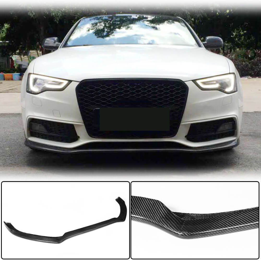 Front Bumper Lip V1 for S-Line 2012-2015, Carbon for Audi A5 2007-2015 - image 1