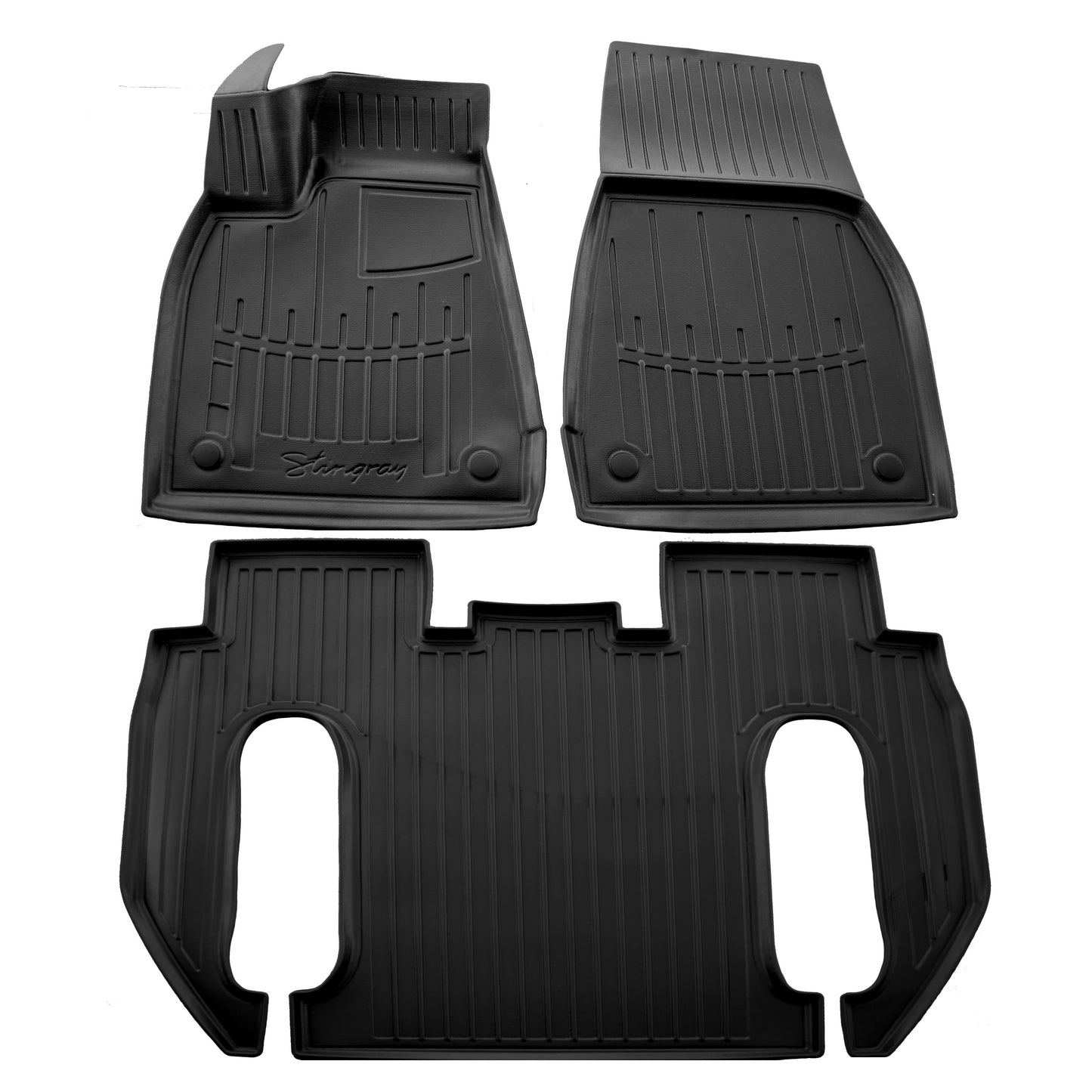 Rubber Floor Mats Stingray 3D (6-seater, 3 pcs) for Fiat Sedici 2006-2014 - image 1