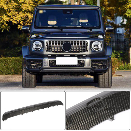 Cover on the front bumper V1 (for G63 AMG, Dry carbon) for Mercedes G class W463 2018-2024 - image 1
