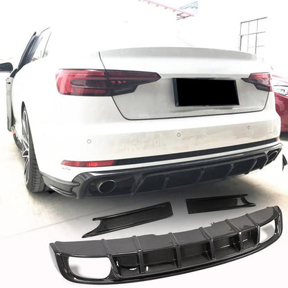 Rear bumper diffuser (for S4 2017-2020, Carbon) for Audi A4 B9 2015-2024 - image 1