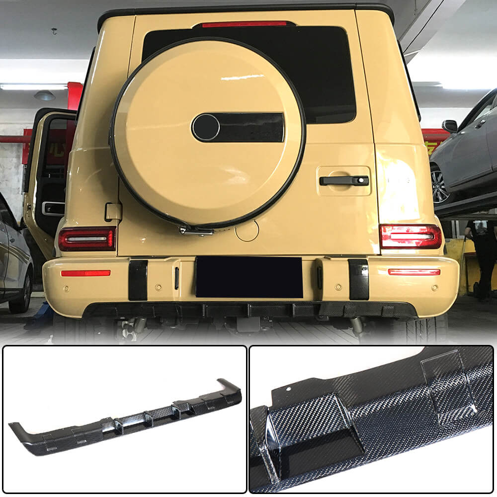 Rear Bumper Diffuser V1 for G63 AMG, Carbon for Mercedes G сlass W463 2018-2024 - image 1