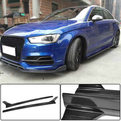 Side Skirts V4 (for S-Line SD, Carbon) for Audi A3 2012-2020 - image 1