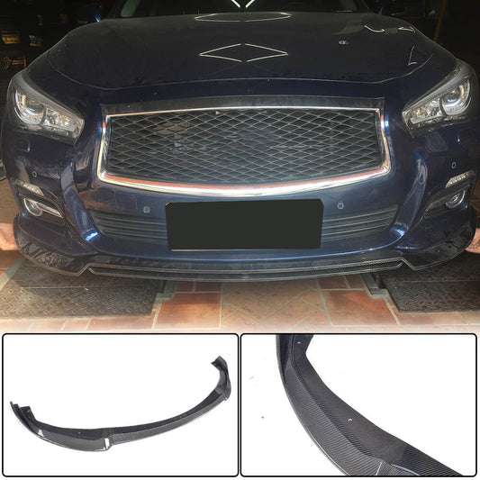 Front Bumper Lip V2 for Q50 Base 2014-2017 Carbon for Infiniti Q50/Q60 2013-2024 - image 1