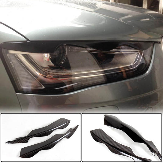 Headlight eyelashes (2011-2015, Carbon) for Audi A4 B8 2007-2015 - image 1