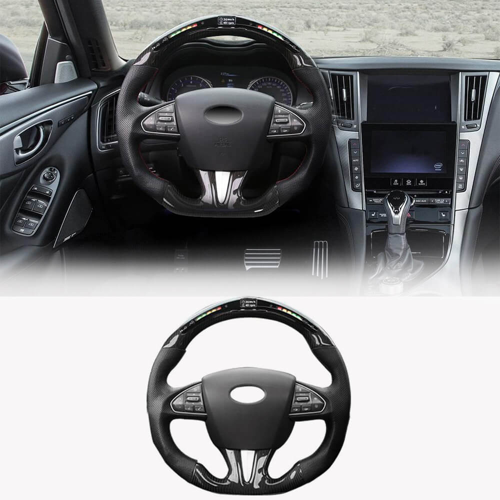 Anatomic steering wheel (for 2014-2017, Carbon) for Infiniti Q50/Q60 2013-2024 - image 1