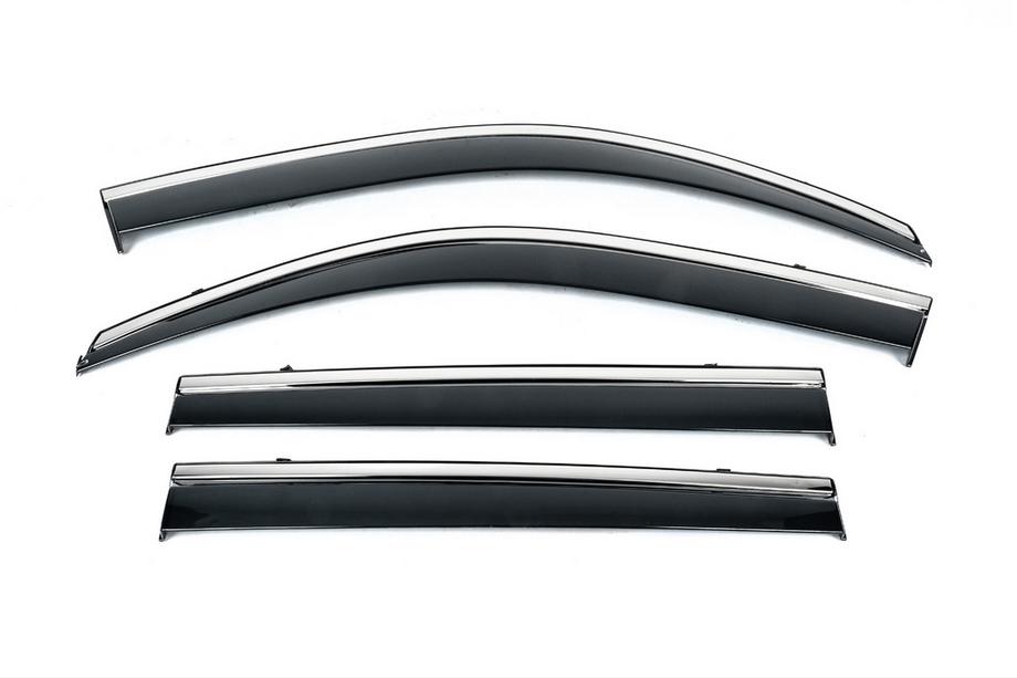 Window Deflectors with Chrome Trim Niken Luxury (2016-2023, 4 pcs) for Chrysler C300 2011-2023 - image 1