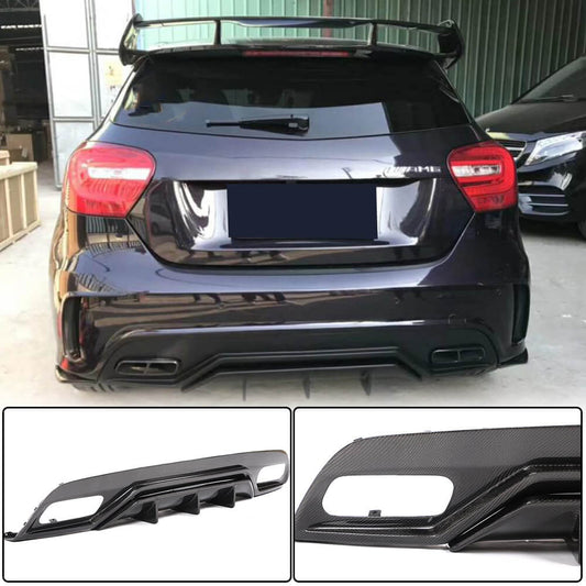 Rear bumper diffuser V2 (for AMG-Line / A45 AMG HB) for Mercedes A-class W176 2012-2018 - image 1