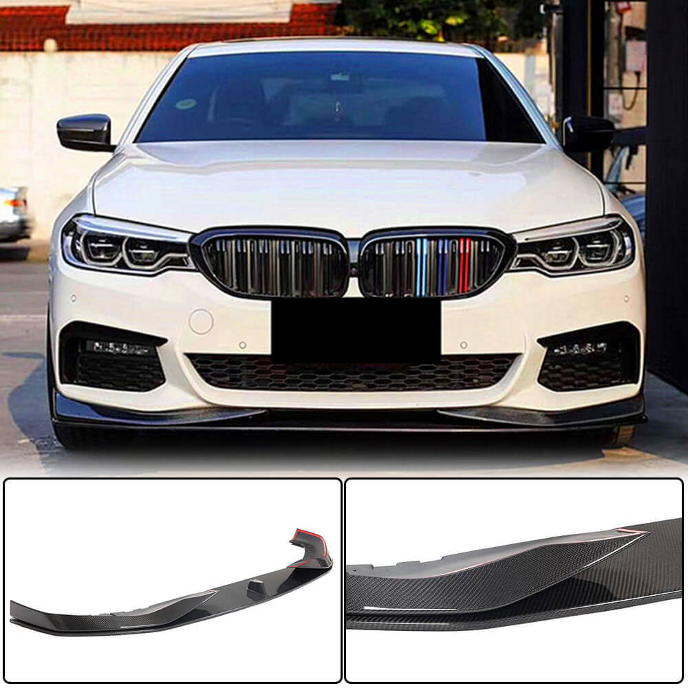 Front Bumper Lip Carbon Fiber V1 (2017-2020 M-Sport) for BMW 5 Series G30/31 2017-2023 - image 1