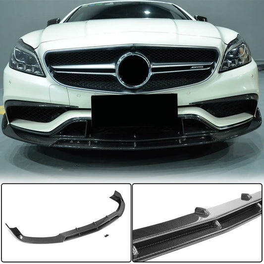 Front Bumper Lip V2 Add-on (for CLS63 AMG SD 2015-2018, Carbon) for Mercedes CLS C218 2011-2018 - image 1