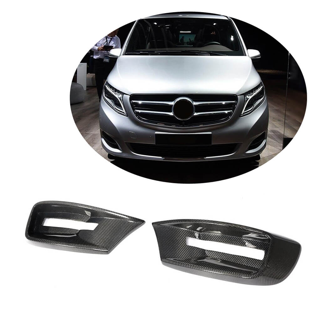 Covers for fog lights (2014-2019, Carbon) for Mercedes Vito / V-class W447 2014↗ year - image 1