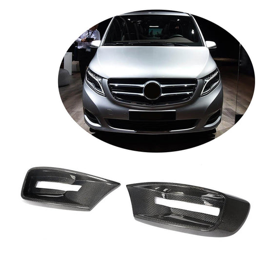 Covers for fog lights (2014-2019, Carbon) for Mercedes Vito / V-class W447 2014↗ year - image 1